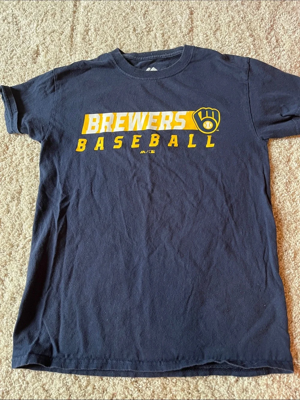 Kids navy blue brewers tee